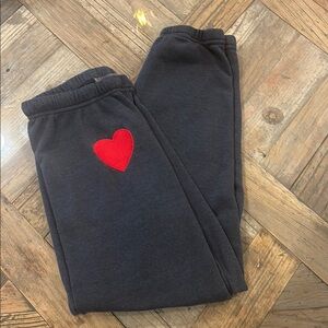 Aviator Nation Charcoal sweatpants with heart size M